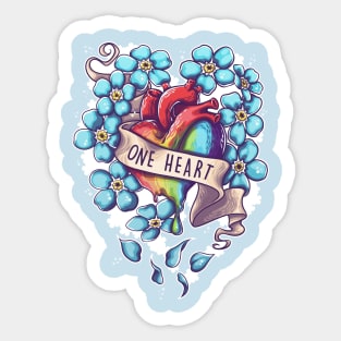 One Heart Sticker